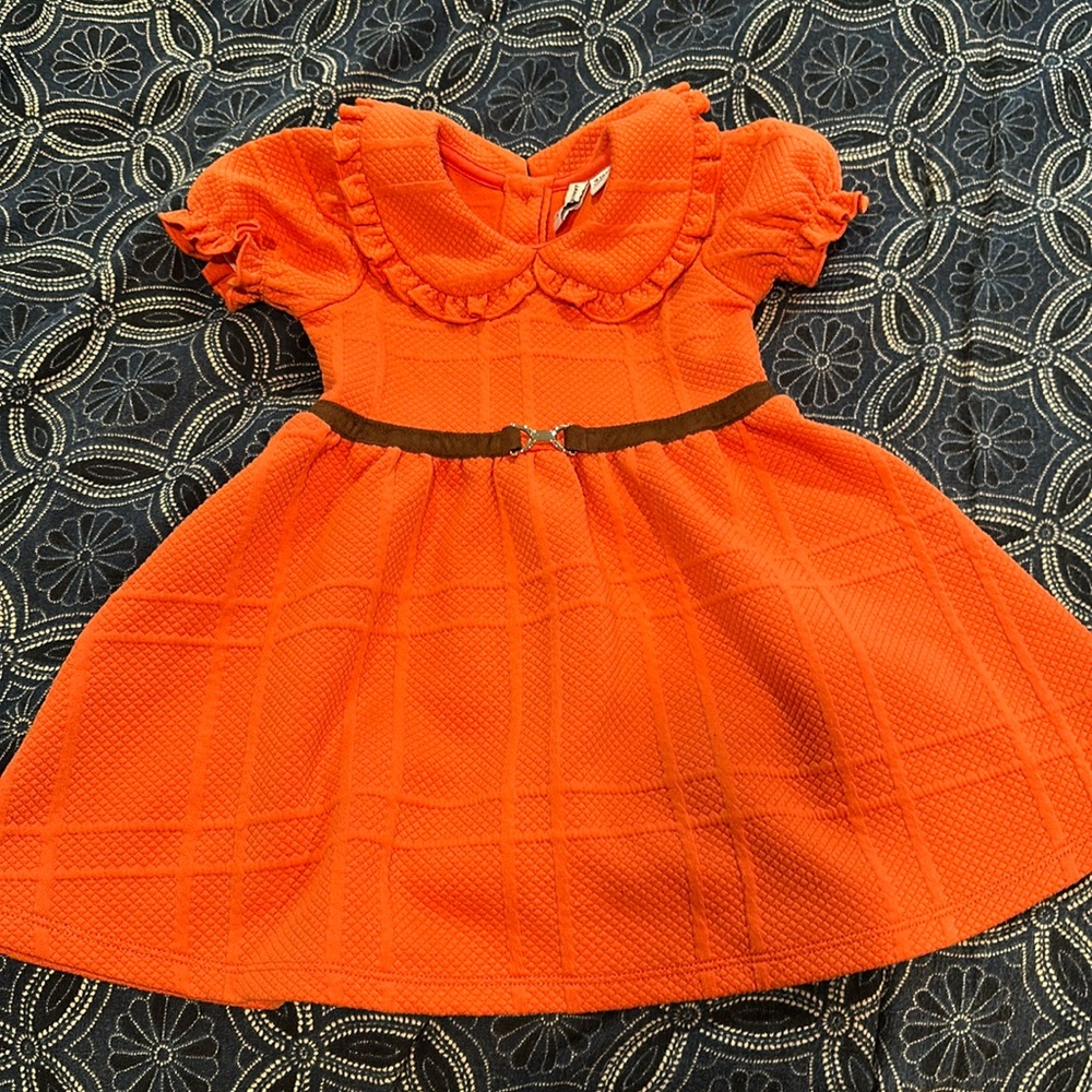 Janie and Jack Textured Orange Dress
